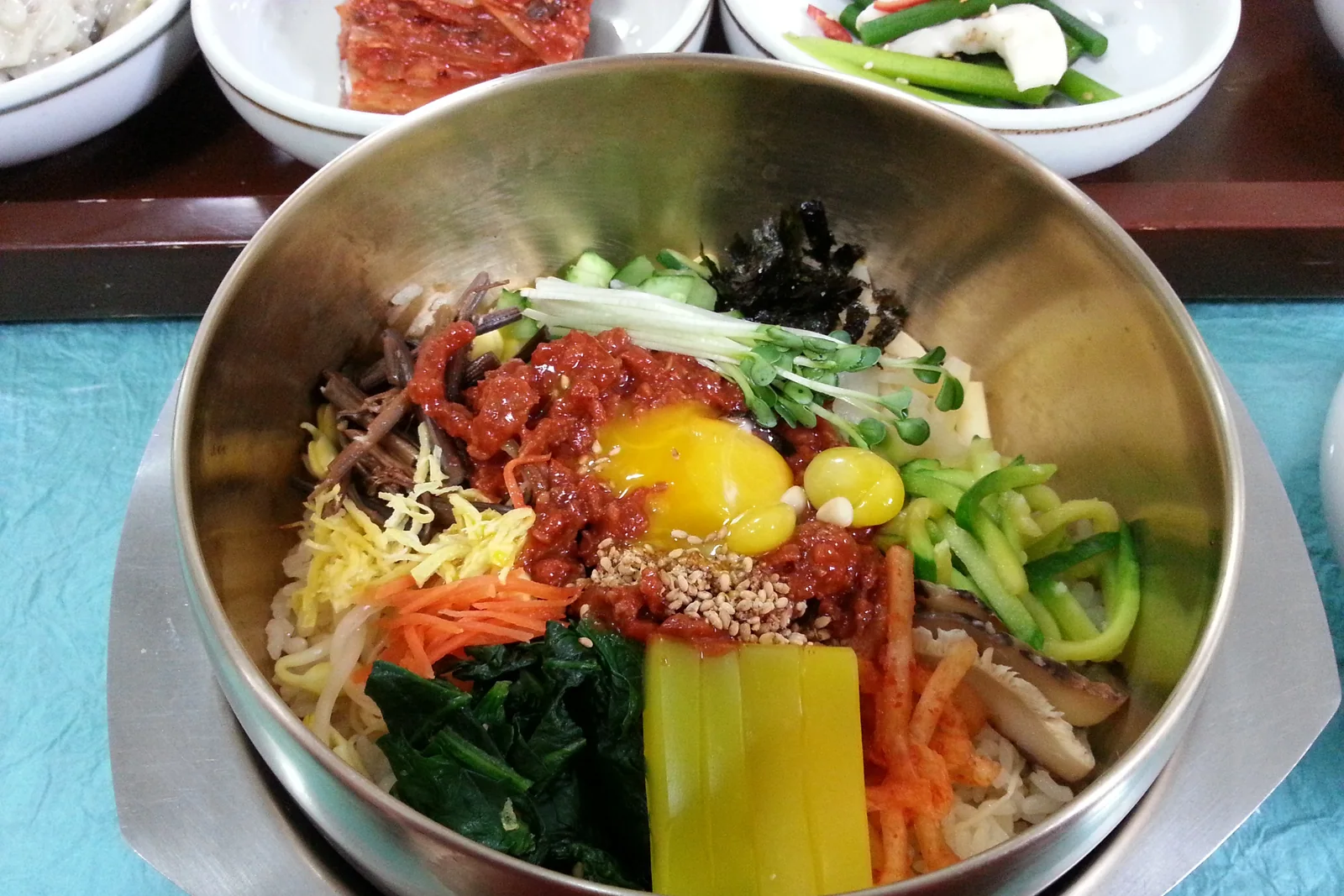 A bowl of bibimbap served in Jeonju